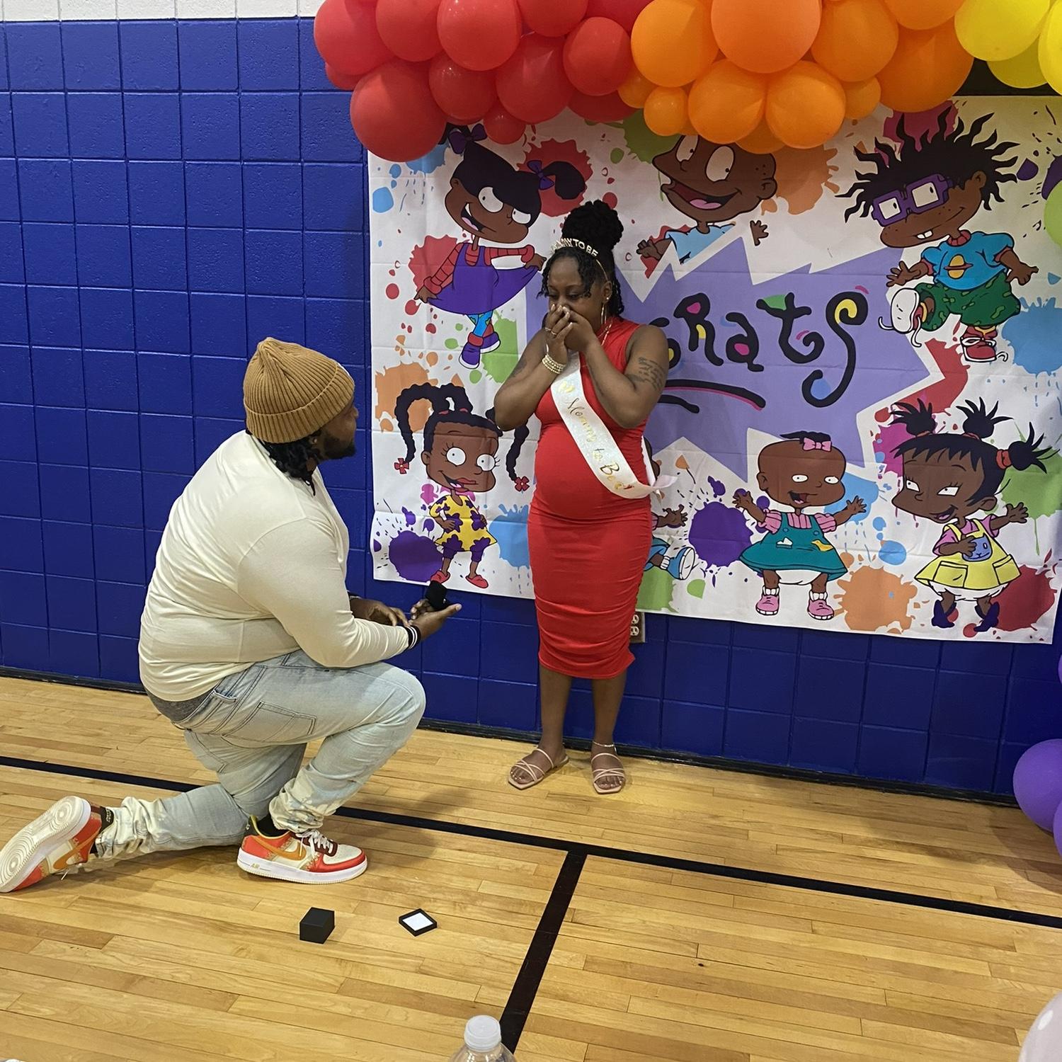 The proposal was at our baby shower and it was perfect!
