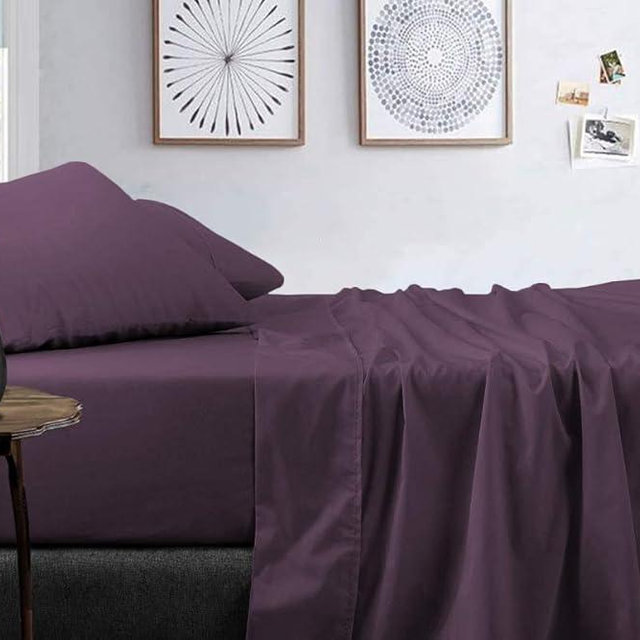trendbeddingmart TBM 100% Egyptian Cotton Sheets, Sheets Set, 800 Thread Count Long Staple Cotton, Sateen Weave for Soft and Silky Feel (King, Plum)