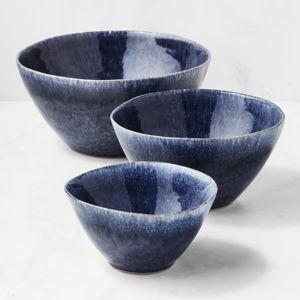 Williams Sonoma Cyprus Reactive Glaze Mixing Bowls, Set of 3