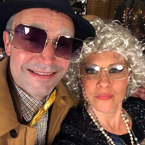 Us as Gladys and Harold at Staci's Old Geezer themed 40th birthday party.