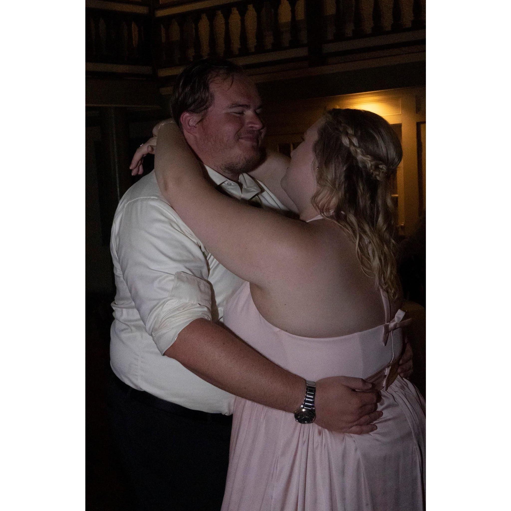 Our dance after we caught the garter and bouquet at Sarah’s step-brothers wedding.