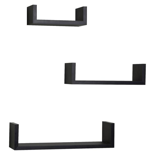 3pc Wall Shelving Set Black - Danya B.