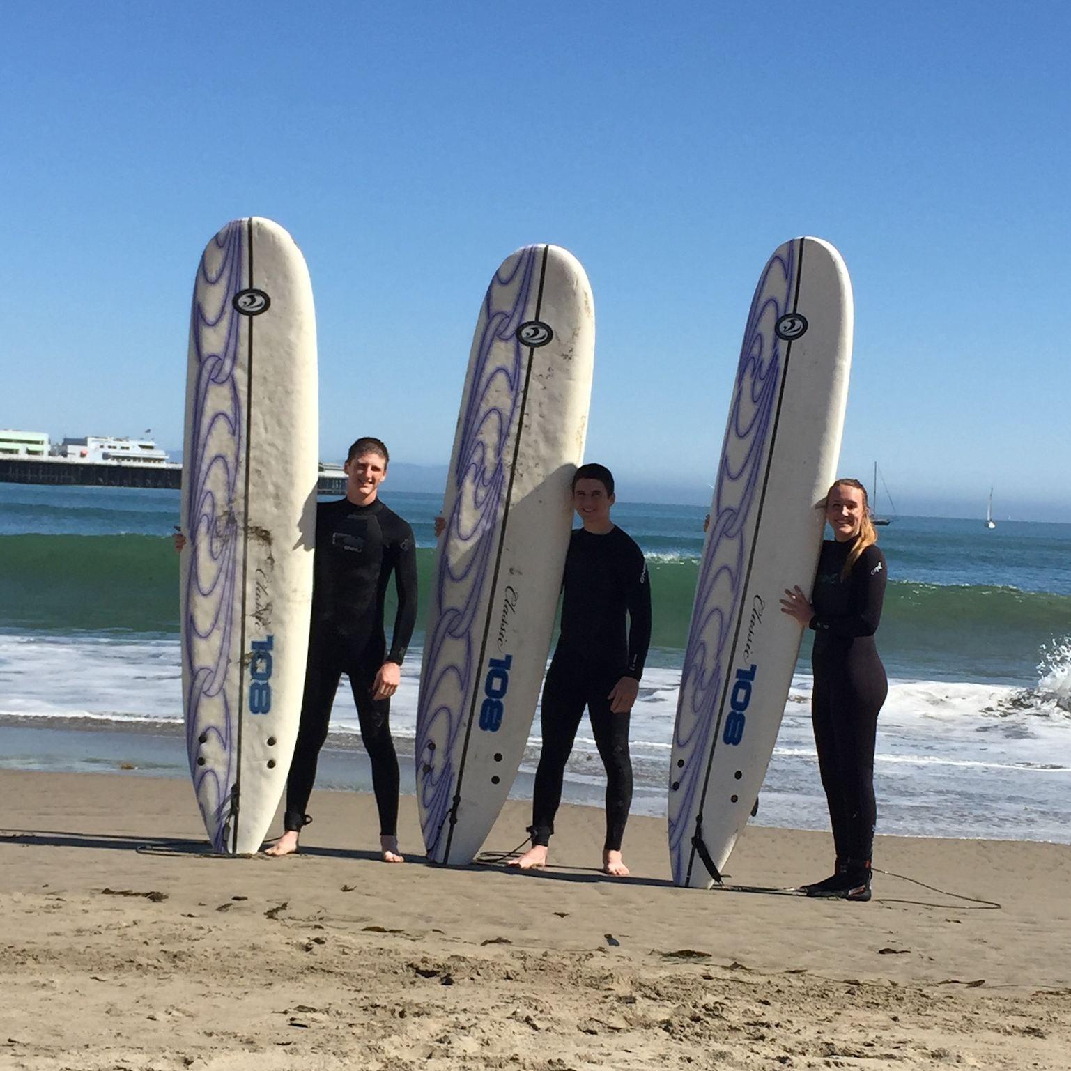 Surfing in the cold Santa Cruz waters in 2015.