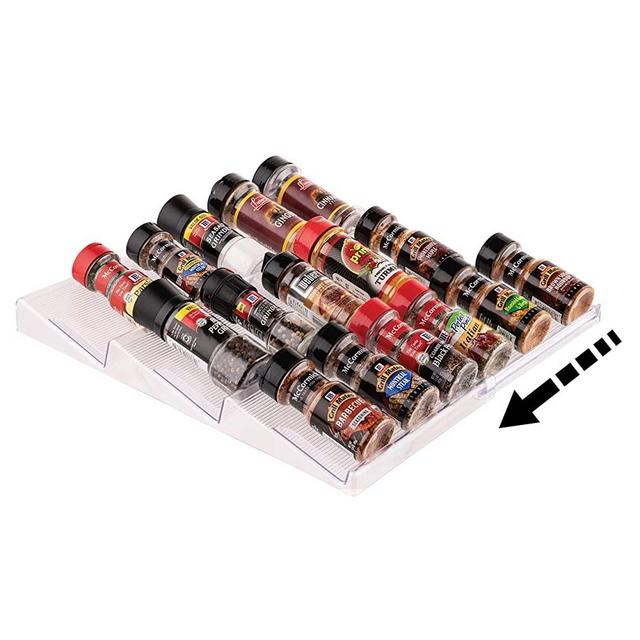 Homeries Expandable Spice Rack Organizer (3-Tier) for Kitchen, Cabinet, Countertop & Pantry – Slanted Spice Storage Shelf for Condiments, Salt, Supplements, Seasonings, Vitamins, Oils – BPA Free (1)