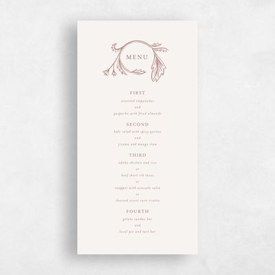 Clay Brown Wedding Menu - Desrosiers