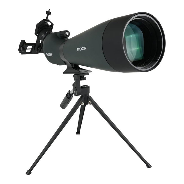 SVBONY SV28 100mm Angled Spotting Scope for Target Shooting, 25-75x Spotter Scope with Tripod for Long Range Viewing, FMC HD Optics with Soft Carrying Case & Phone Adapter, Scopes for Shooting