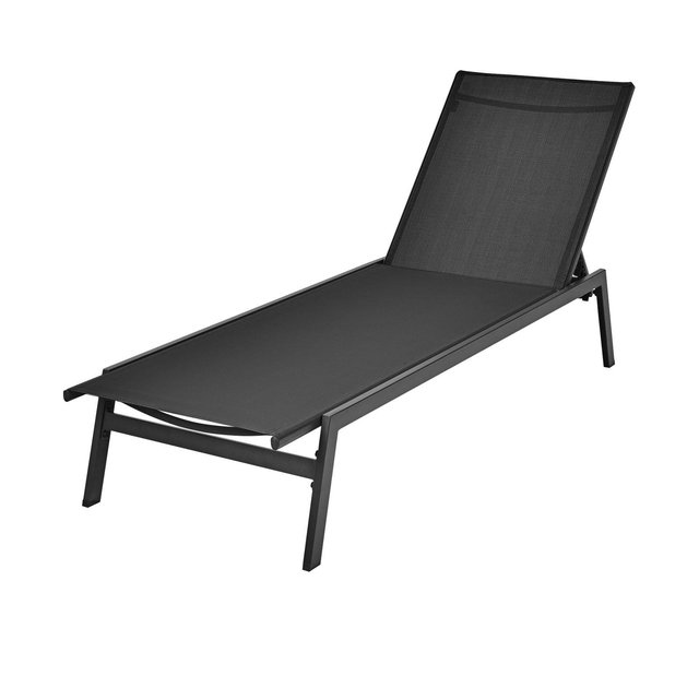 Gymax 1PC Patio Chaise Lounge Chair Outdoor Reclining Chair w/ 6-Level Adjustable Backrest & Metal Frame Black