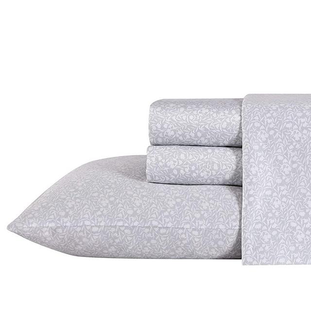 Laura Ashley Home | Sateen Collection | Bed Sheet Set - 100% Cotton, Silky Smooth & Luminous Sheen, Wrinkle-Resistant Bedding, King, Winnie