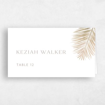 Rich Taupe, Beige Wedding Place Card - Curacao