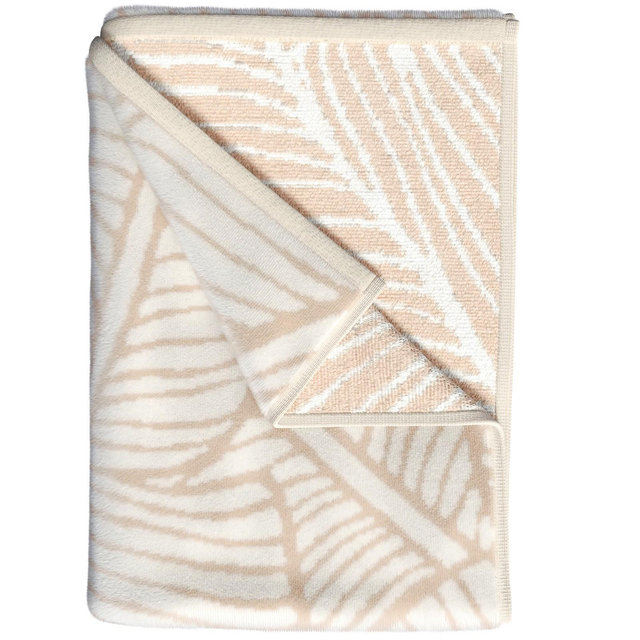 Oversized 36" x 68" Tan Thin Palm Leaf Cotton Beach Towels - Great Bay Home
