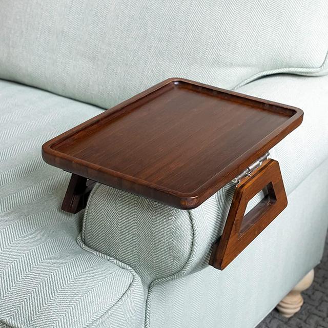 Arm Table Clip On Tray Sofa Table for Wide Couches! Couch Arm Tray Table, Portable Table, TV Table and Side Tables for Small Spaces. Stable Sofa Arm Table for Eating and Drink Table