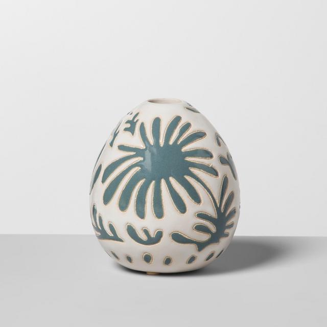 Earthenware Bubble Vase - White/Green - Opalhouse™