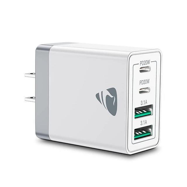 USB C Wall Charger, Aioneus 40W 4-Port Fast Charging Block USB C Charger Dual Port PD+QC Wall Plug Multiport Type C Charger Block for iPhone 14 13 12 11 Pro Max XS XR 8 7, iPad, Samsung Phone, Tablet
