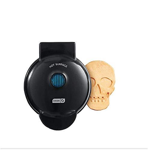 Dash DMWS100SP Machine for Individual, Paninis, Hash Browns, other Mini waffle maker, 4 inch, Black skull