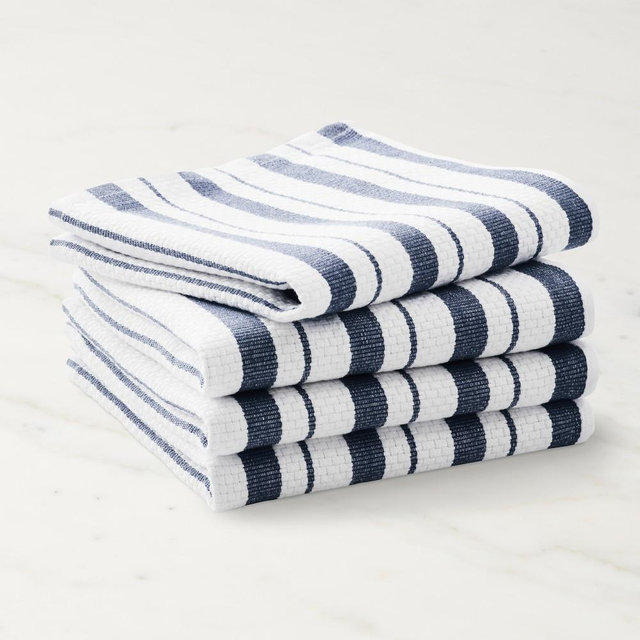Williams Sonoma Classic Stripe Dishcloths, Set of 8, Navy