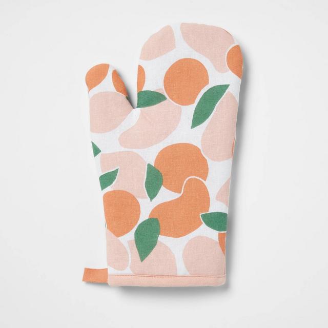 Cotton Printed Kitchen Oven Mitt Pink - Room Essentials™