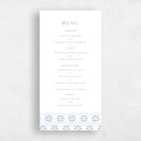 Blue Wedding Menu - Aeolus