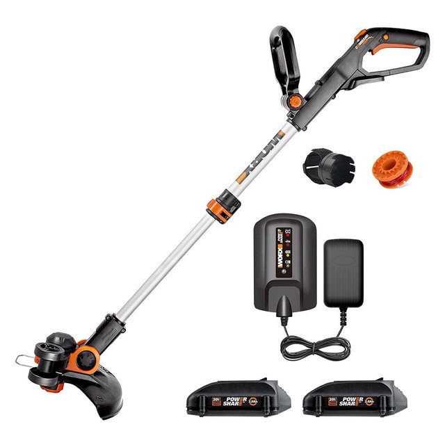 Worx WG163 20V Power Share GT 3.0 Cordless 12" String Trimmer & Wheeled Edger - Battery & Charger Included