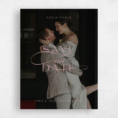Dusty Rose, Pink Wedding Save the Date - Calle Photo