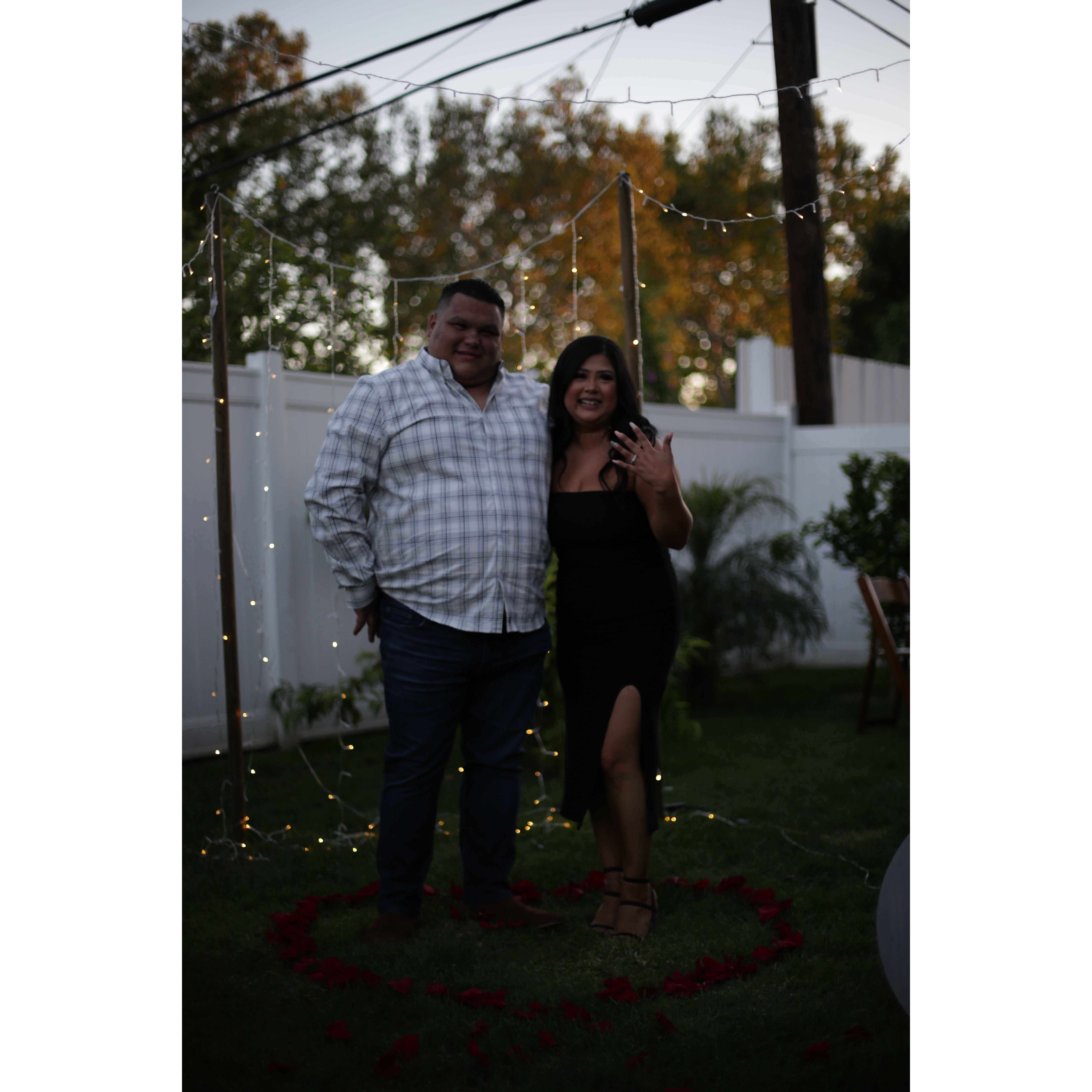 In shock that he finally proposed 