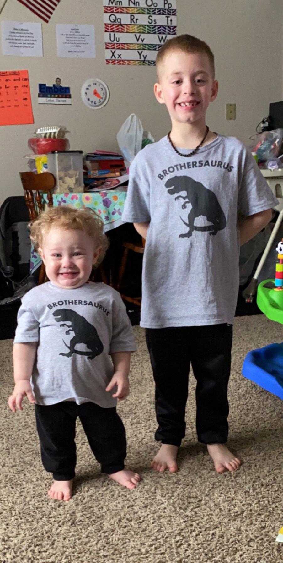 When the boys got matching shirts and Eli realized he matched Ember!