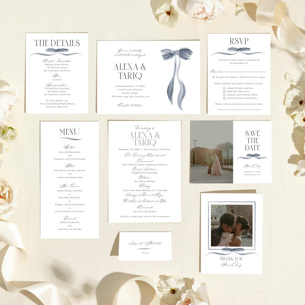 Brienno Landscape | Periwinkle Gray | Zola Wedding Invitations