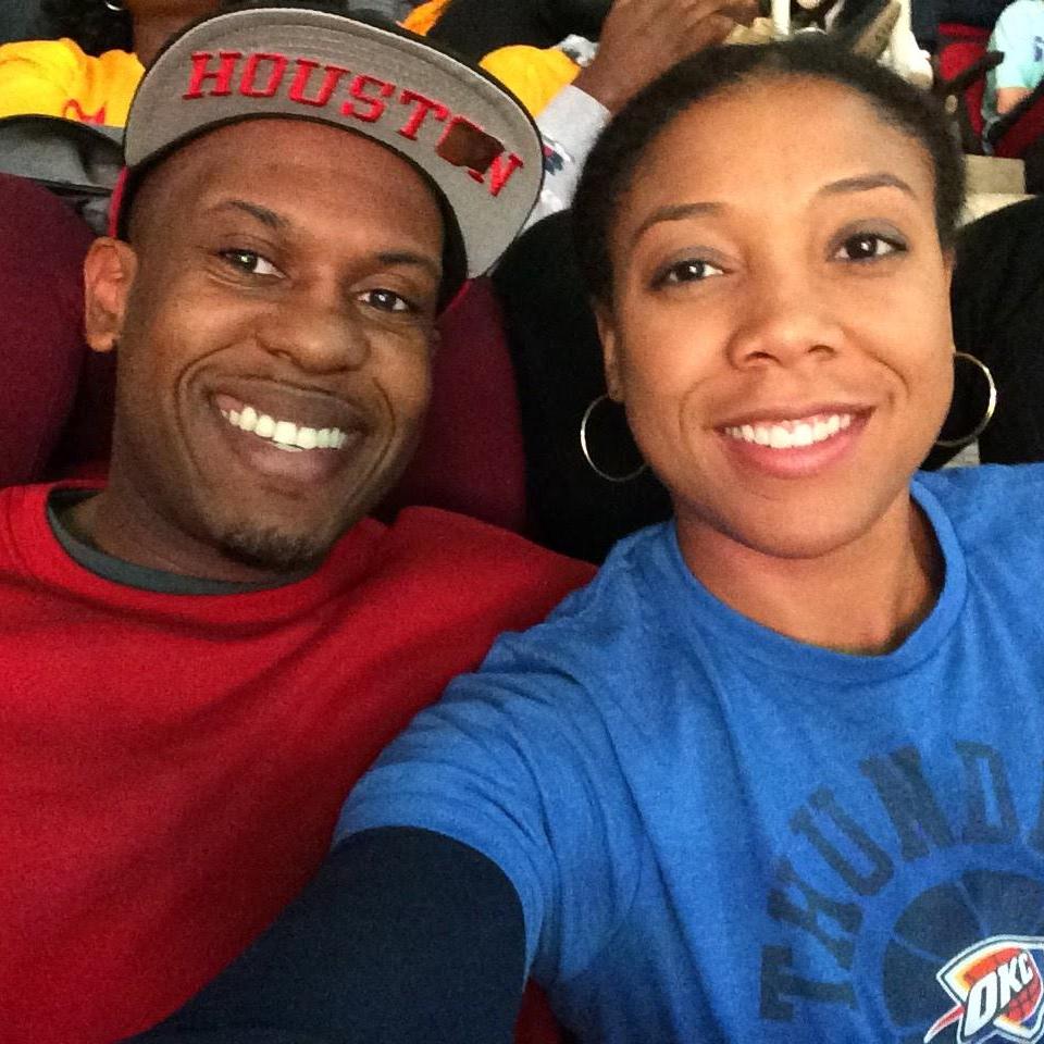 Opposing Views - Celebrating LaMecia's birthday while cheering on our respective teams. (January 2015)