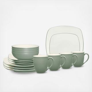 Colorwave Square 16-Piece Dinnerware Set, Service for 4