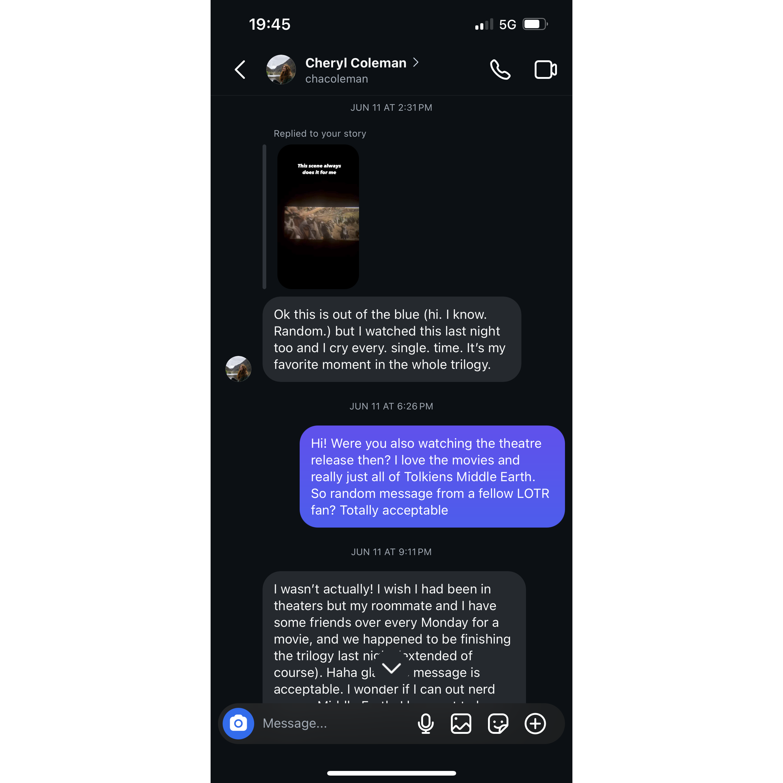 First message ever. Proof Cheryl slid into Zac's DMs.