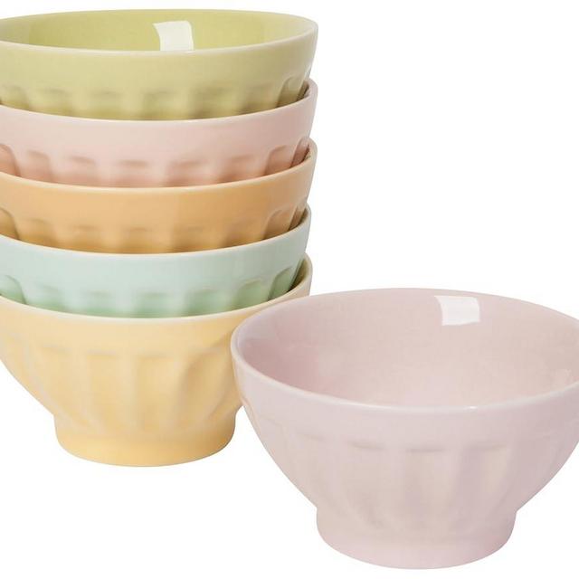 Now Designs Flora Stoneware Sundae Bar Bowls, Set of 6, 4 oz