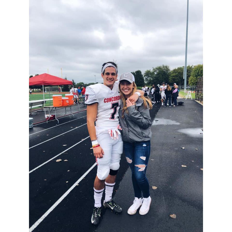 Two cardinals at the Concordia football game!
