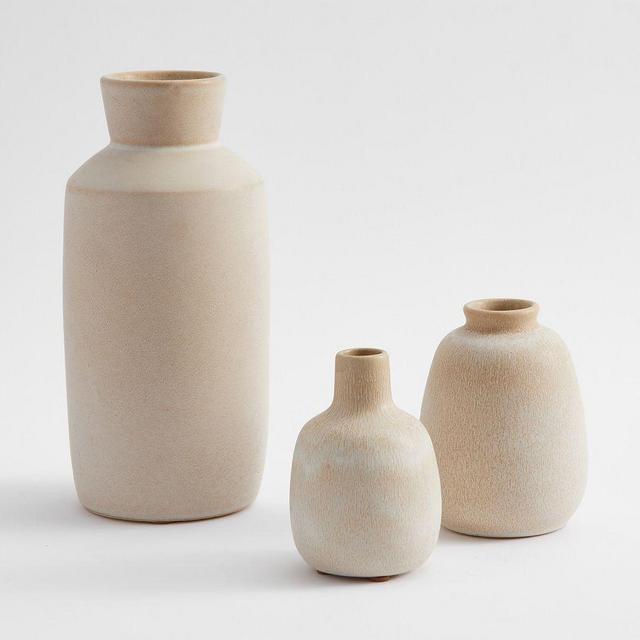 Reactive Glaze Vases, Set of 3, Natural