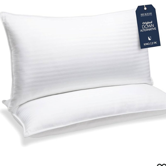 Beckham Hotel Collection Bed Pillows King Size Set of 2 - Down Alternative Pillow for Back, Stomach or Side Sleepers