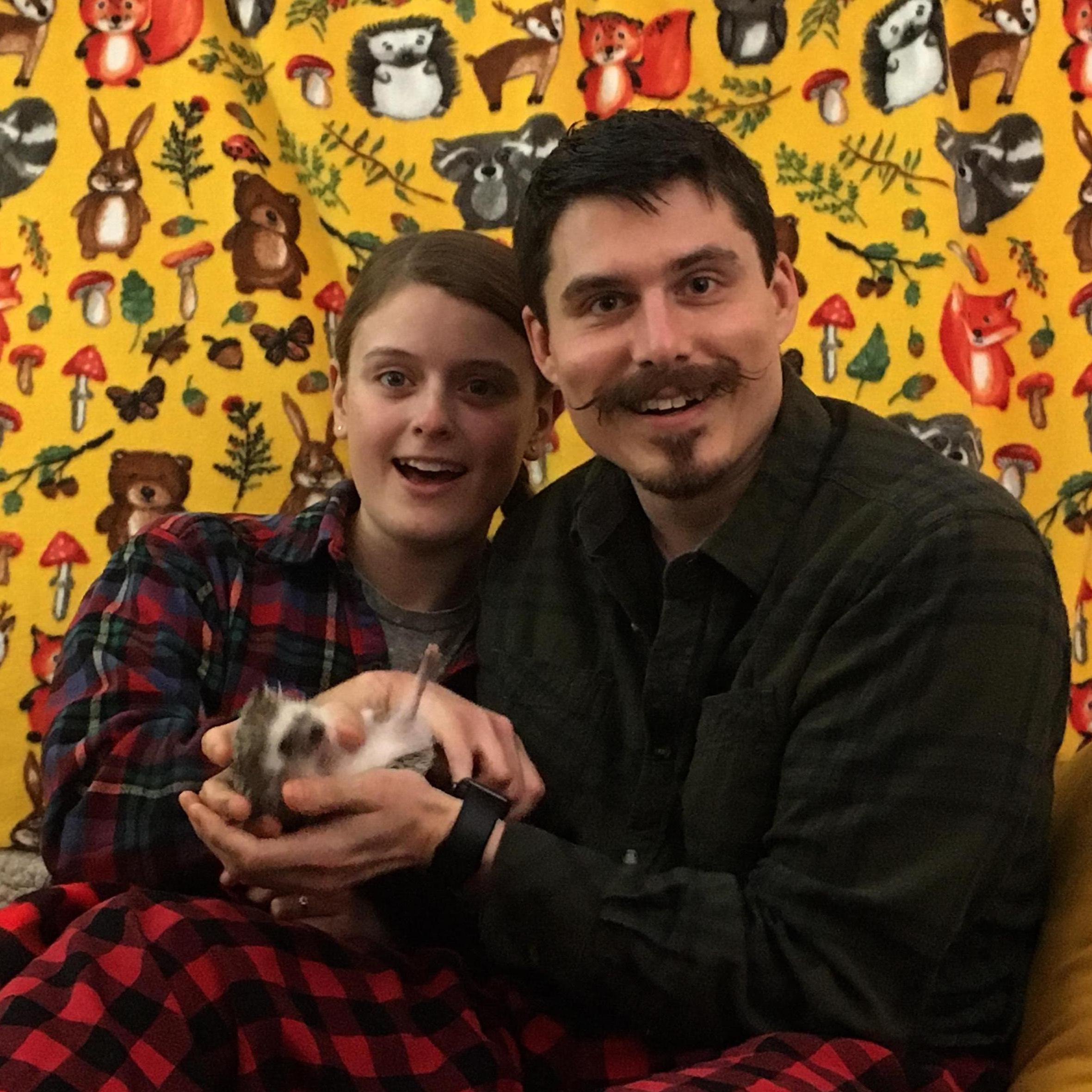 Our little family including Polly our hedgehog