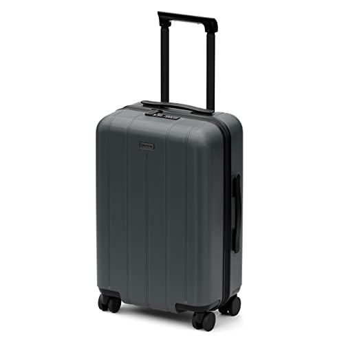 CHESTER Minima Carry-On Luggage / 22"x19"x14" Lightweight Polycarbonate Hardshell/Spinner Suitcase/TSA Approved Cabin Size (Storm (Charcoal), Carry-On Luggage)