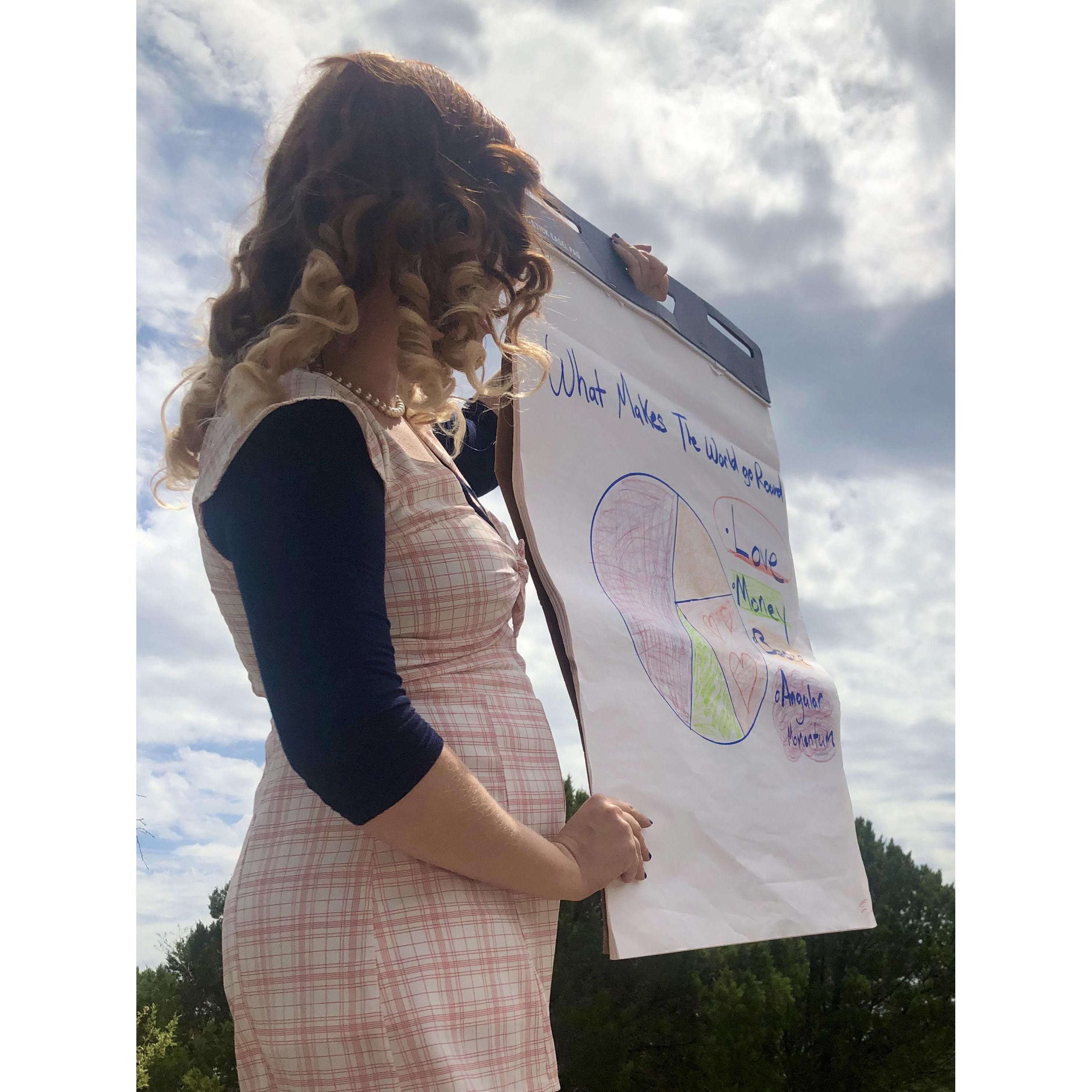 Ashleigh's Demetri Martin inspired toast including flip chart!