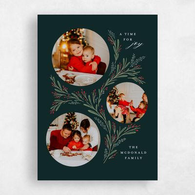 Dark Forest, Green Holiday Card - Periwinkle