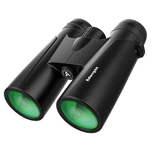 12x42 Powerful Binoculars with Clear Weak Light Vision - Lightweight (1.1 lbs.) Binoculars for Birds Watching Hunting Sports - Large Eyepiece Binoculars for Adults with BAK4 FMC Lens