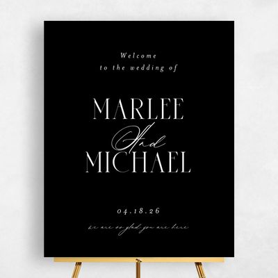 Black Wedding Sign - Portsmouth Portrait