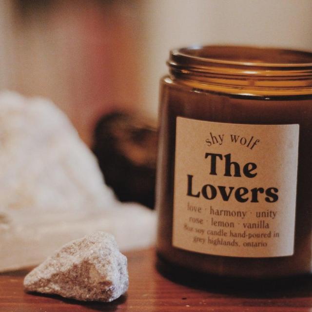Tarot Candles - The Lovers Soy Candle - Rose, Lemon, Vanilla - Wedding Gift - Anniversary Gift - Witchy Gifts