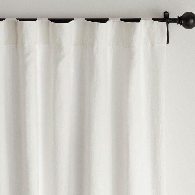 Belgian Flax Linen Blackout Curtain, Classic Ivory, 50" W x 84" L