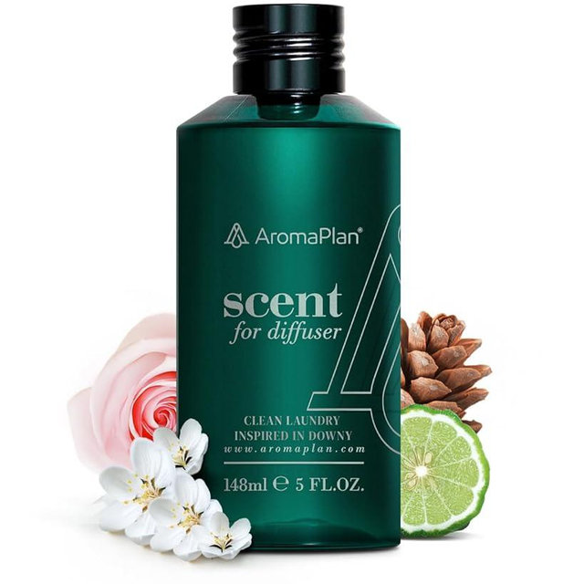Aromaplan Scents, Clean Smelling Essential Oils, Clean Laundry Inspired by D. (5 Fl Oz /148ml)-Fresh Scent Essential Oil for Diffuser, USA Fragrance, Bigger Bottle, Bolder Aroma & Longer Lasting