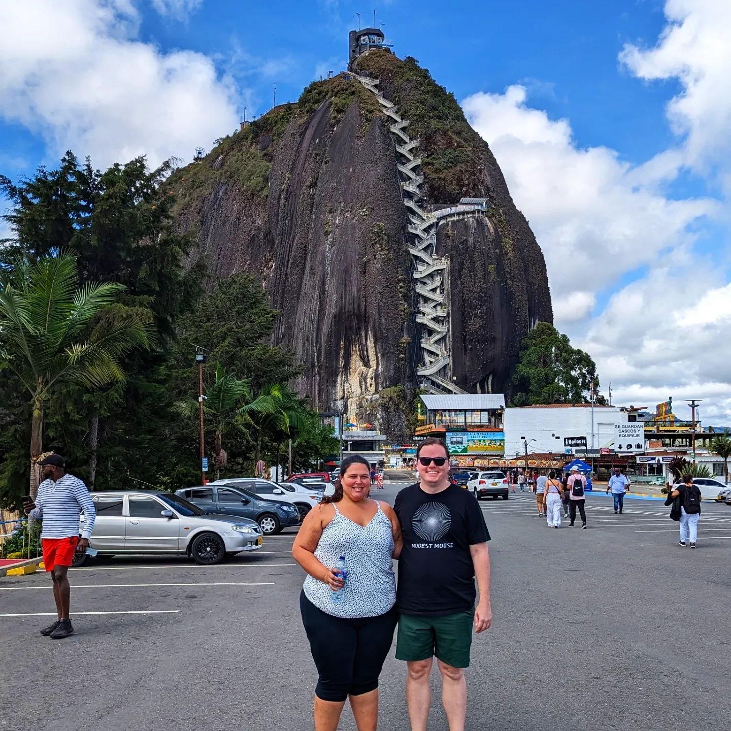 Climbing the Pena on our Medellin, Columbia trip