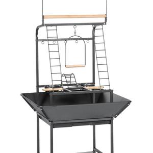 Prevue Pet Products Small Parrot Playstand 3181 Black Hammertone, 17.625-Inch by 16-1/2-Inch by 59-Inch