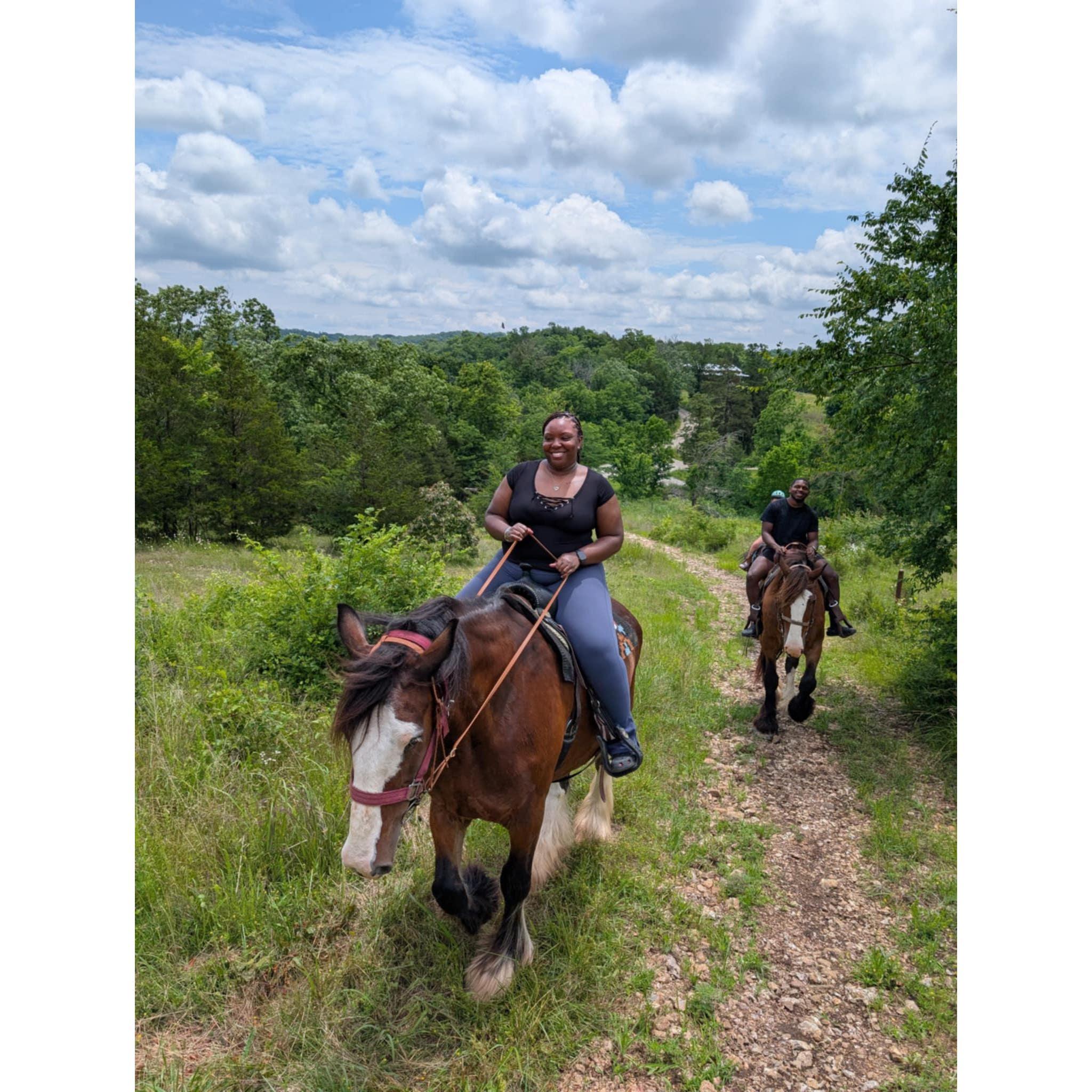 Horseback riding at the beginning of our anniversary/proposal trip!!
