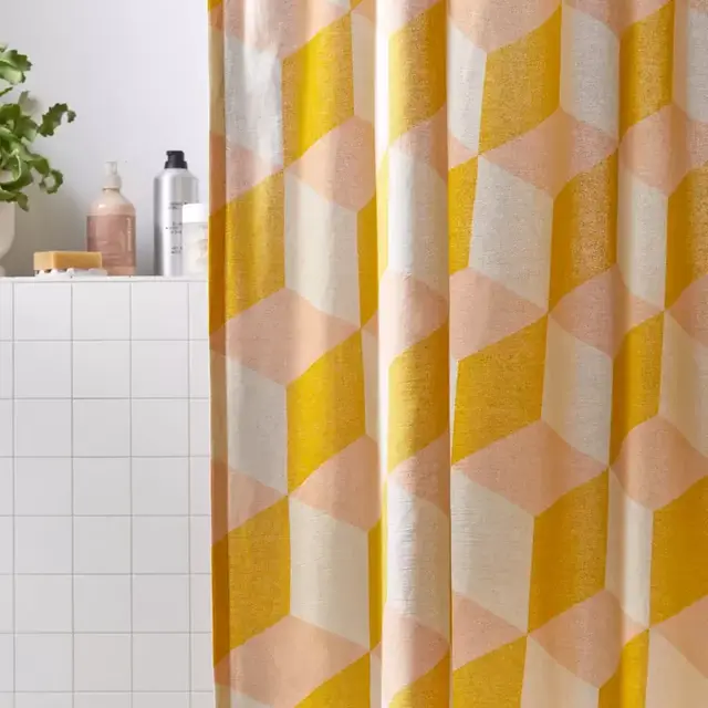 3D Checker Shower Curtain