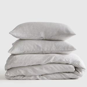 European Linen Duvet Cover Set in Cafe Gingham