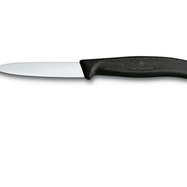 Victorinox 3.25 Inch Swiss Classic Paring Knife with Straight Edge, Spear Point, Black