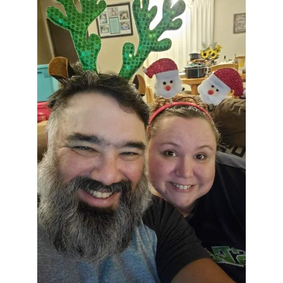 Goofing at Christmas.