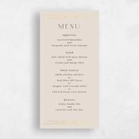 Beige Wedding Menu - Lance Foil